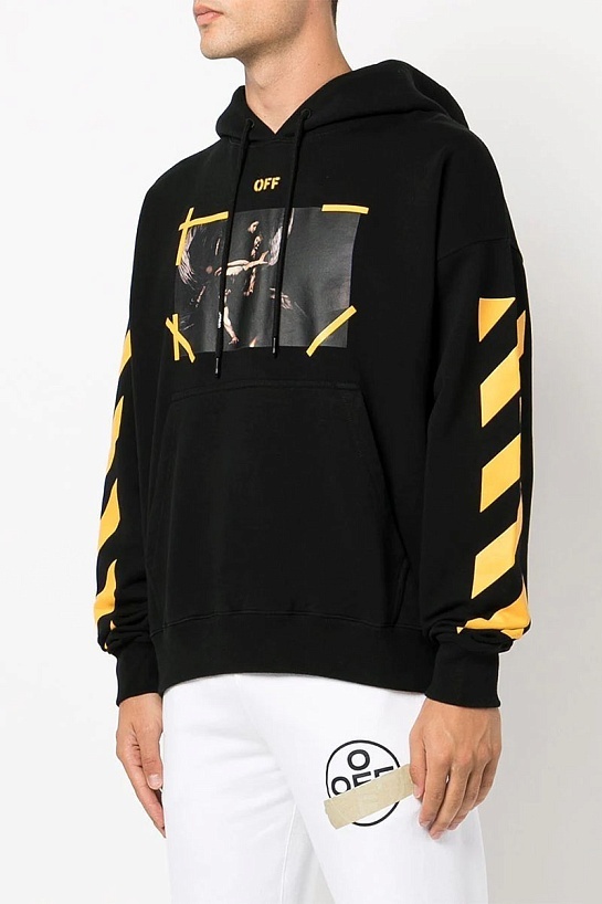 Чёрное худи Off-White Caravaggio Diag graphic-print