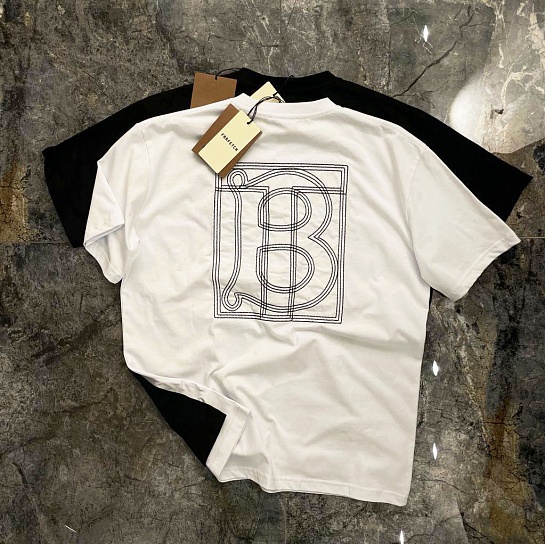 Белая оверсайз футболка Burberry TB logo-embroidered