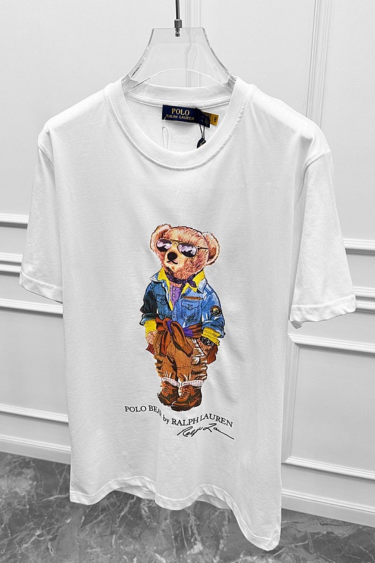 Мужская белая футболка Роlо Ralрh Lаurеn "Bear"