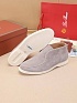 Замшевые лоферы с меховой стелькой Loro Piana Open Walk - Grey