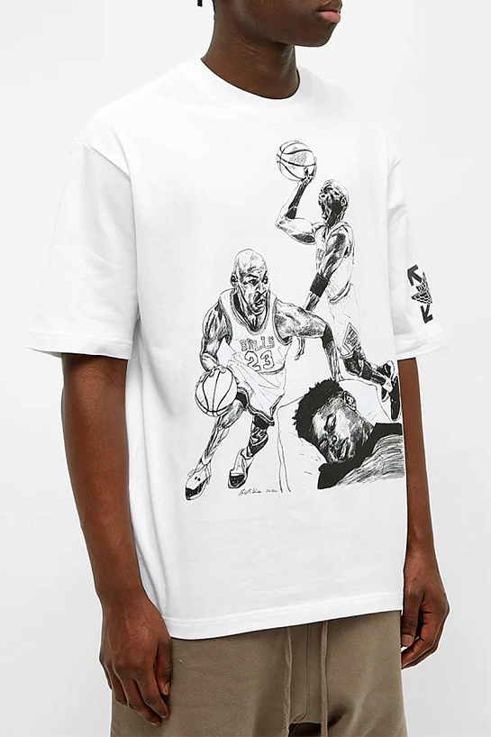 Белая оверсайз футболка  Air Jordan x Off-White