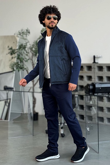 Мужская куртка Loro Piana синего цвета   