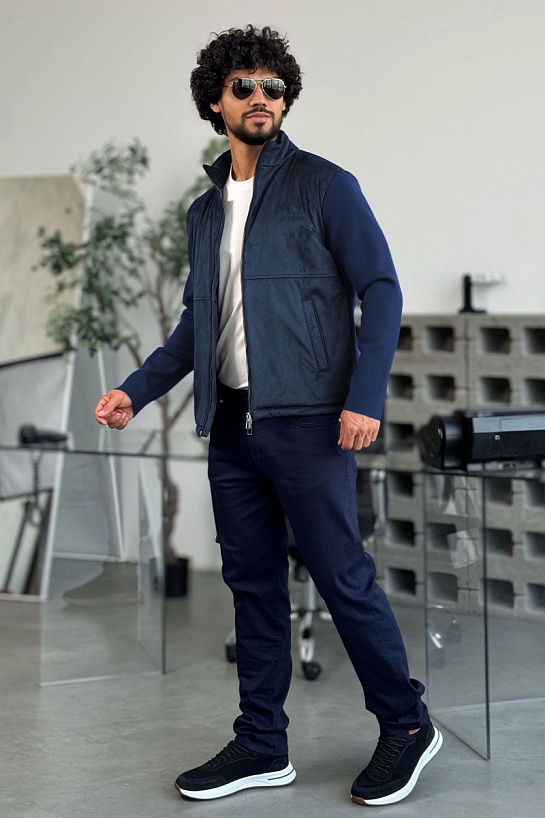 Мужская куртка Loro Piana синего цвета