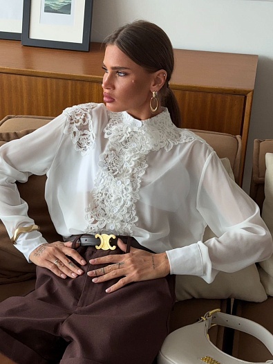 Женская блузка MIU MIU белого цвета   