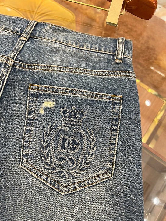Мужские синие джинсы Dolce & Gabbana slim fit Premium