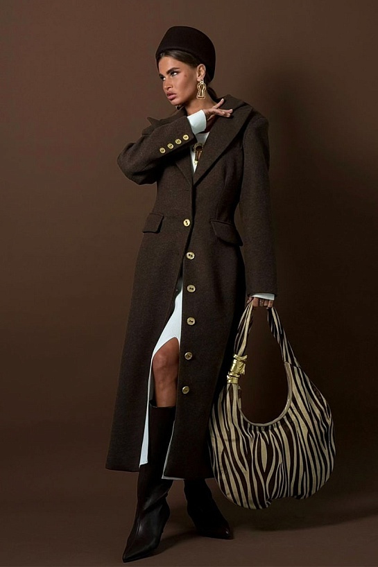 Женское коричневое пальто Schiaparelli