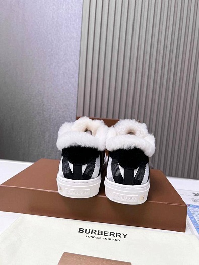 Мужские кроссовки с мехом Burberry Stevie - Black   