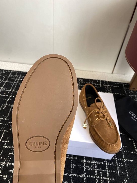 Женские замшевые лоферы Celine premium - Checknut