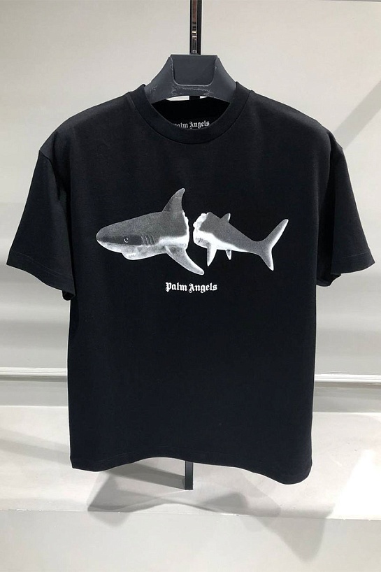 Чёрная оверсайз футболка Palm Angels Shark