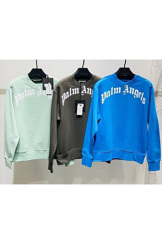 Мужской тёмно-зелёный костюм Palm Angels Curved Logo