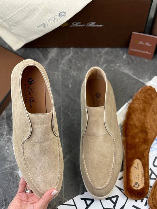 Мужские лоферы с меховой стелькой Loro Piana