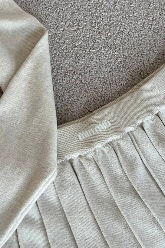 Женский бежевый костюм двойка MIU MIU