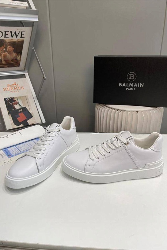 Мужские кожаные кроссовки Balmain B-Court