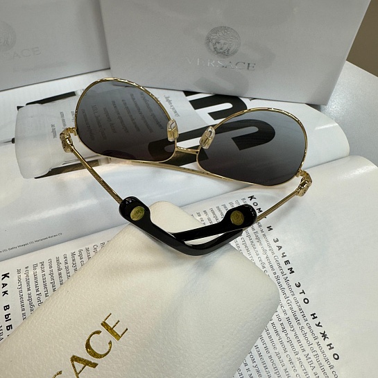 Солнцезащитные очки Versace Aviator - Grey / Gold