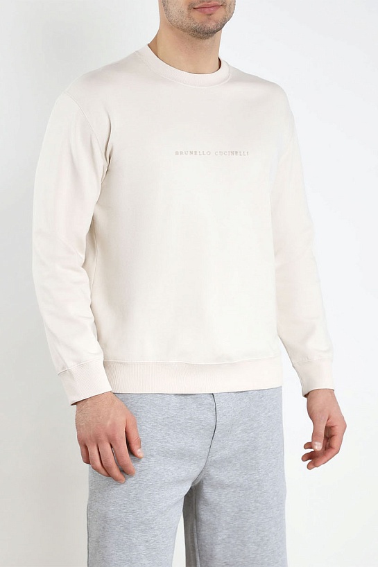 Мужской белый свитшот Brunello Cucinelli 