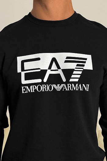 Чёрный свитшот Emporio Armani 7 logo-print   