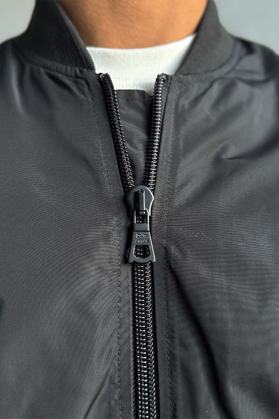 Мужской чёрный бомбер Palm Angels Miami logo-print