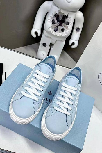 Женские текстильные кроссовки Prada - Blue   