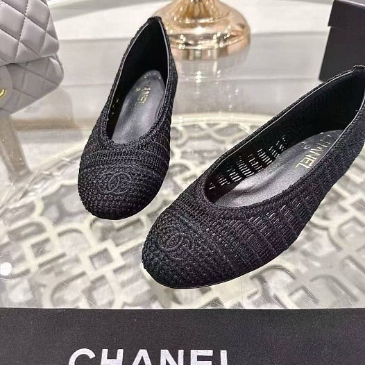 Женские балетки Chanel Premium - Black   