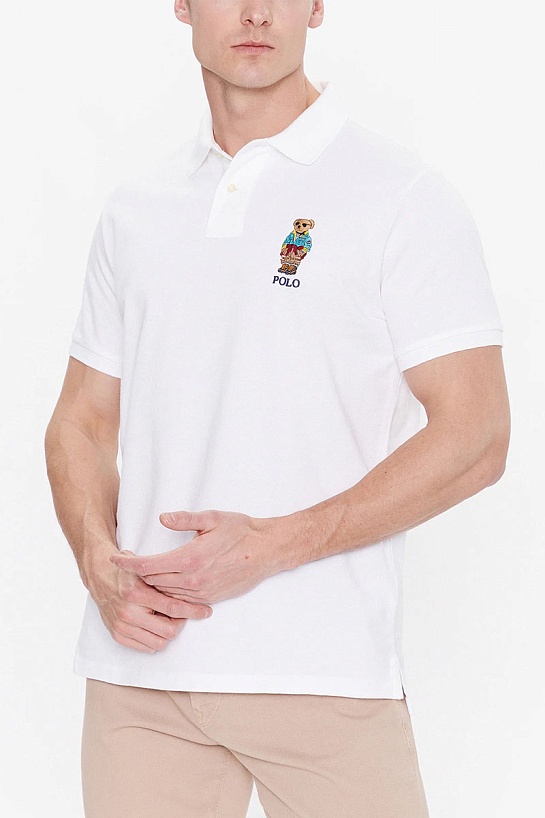 Мужское белое поло Polo Ralph Lauren "Bear"
