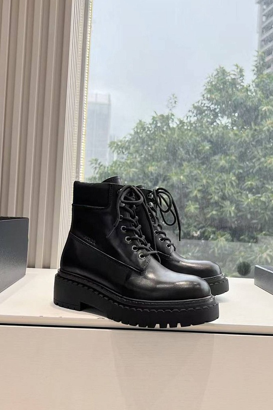 Женские чёрные ботинки Prada Premium