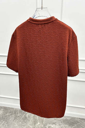Мужская бордовая футболка Dior logo all-over embossed   