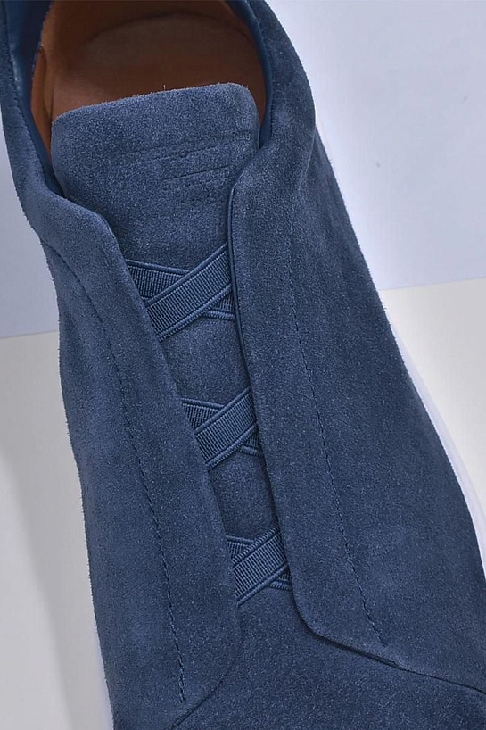 Замшевые кроссовки Ermenegildo Zegna Triple Stitch low-top - Blue