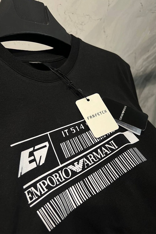 Чёрная футболка Emporio Armani logo-print