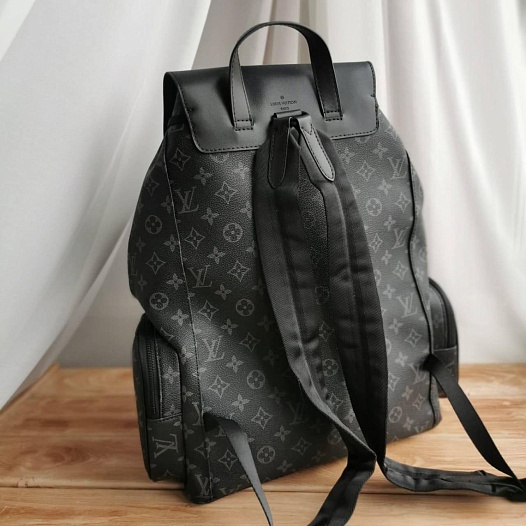 Чёрный кожаный рюкзак Louis Vuitton Trio Monogram Eclipse 44x32 см   