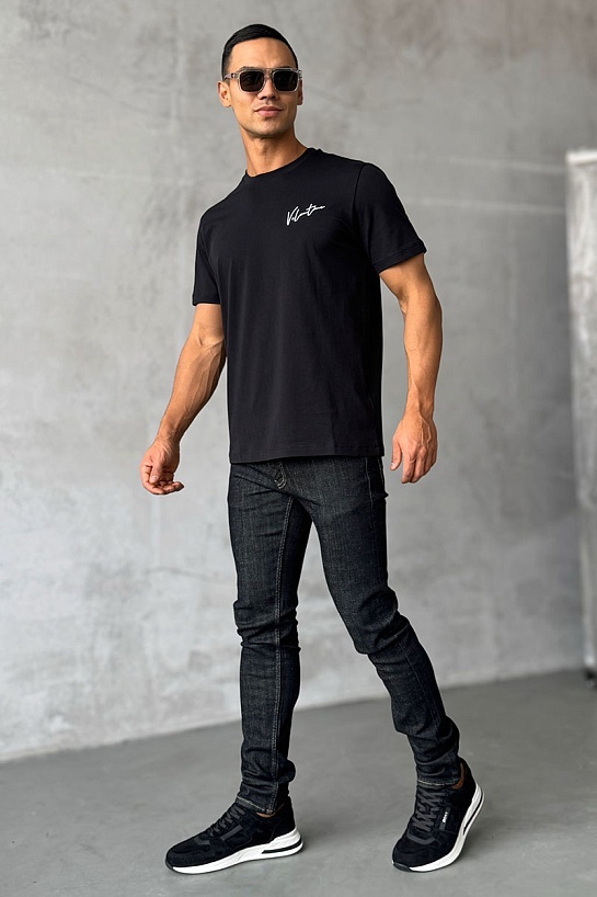 Мужская чёрная футболка Valentino VLogo Signature