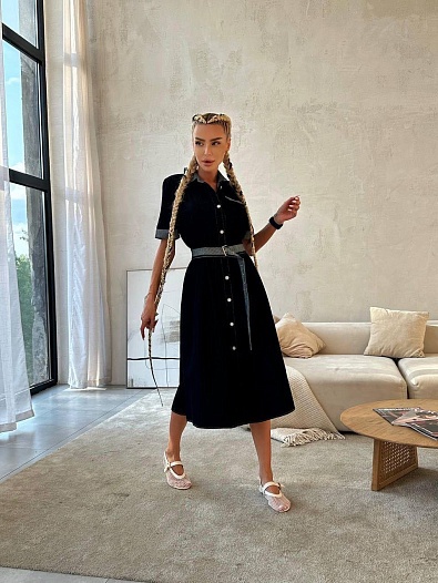 Женское джинсовое платье Dior синего цвета   