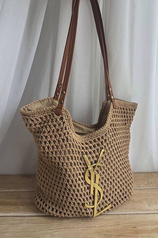 Плетёная сумка шоппер Yves Saint Laurent 33x38 см