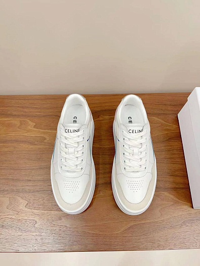 Женские кожаные кроссовки на платформе Celine   