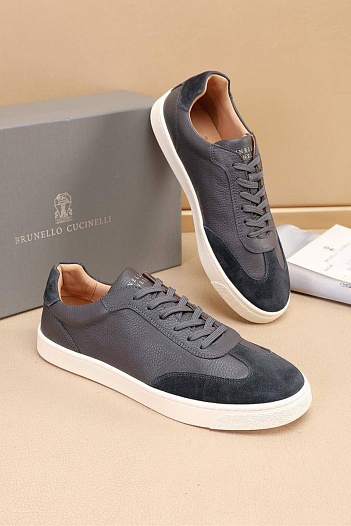 Комбинированные кроссовки Brunello Cucinelli low-top - Grey   