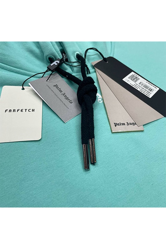 Бирюзовое оверсайз худи Palm Angels Classic logo-print