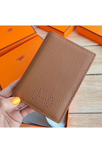 Кожаная обложка на паспорт Hermes 10х14 см   