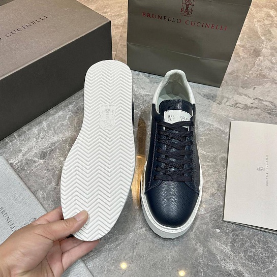 Мужские кроссовки Brunello Cucinelli grain leather - Navy