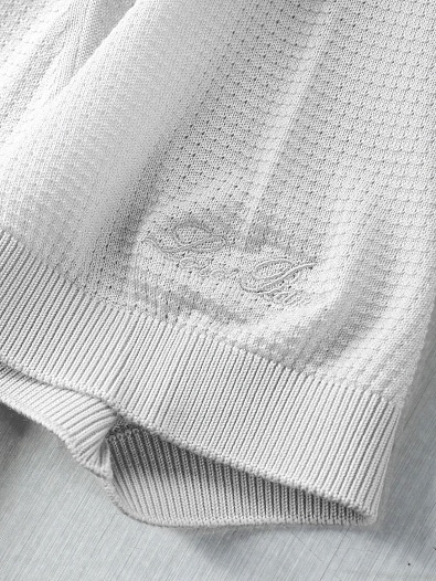 Мужское поло белого цвета Loro Piana premium   