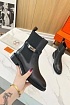 Женские чёрные кожаные ботинки Hermes