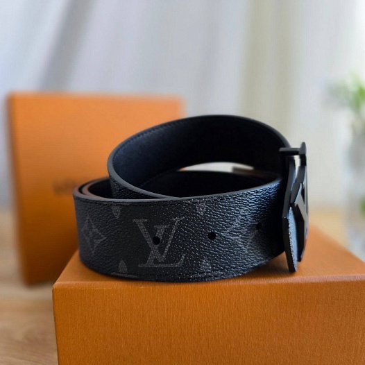 Кожаный ремень Louis Vuitton Monogram Eclipse (ширина 4 см)   