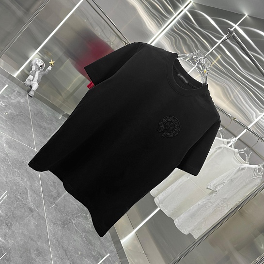 Чёрная оверсайз футболка Chrome Hearts Premium