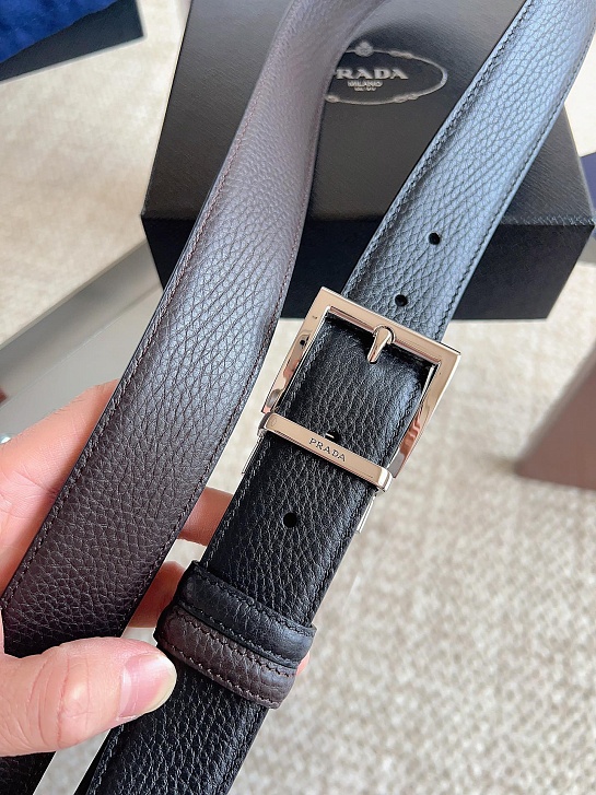 Двусторонний кожаный ремень Prada premium
