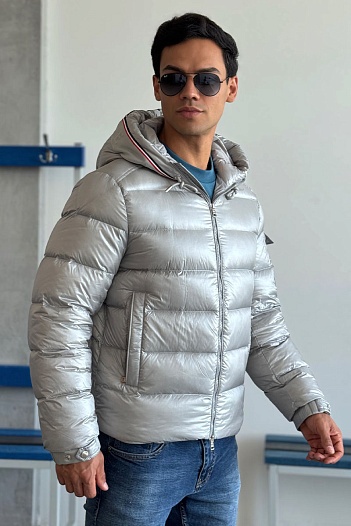 Мужской серый пуховик Moncler Pavin   