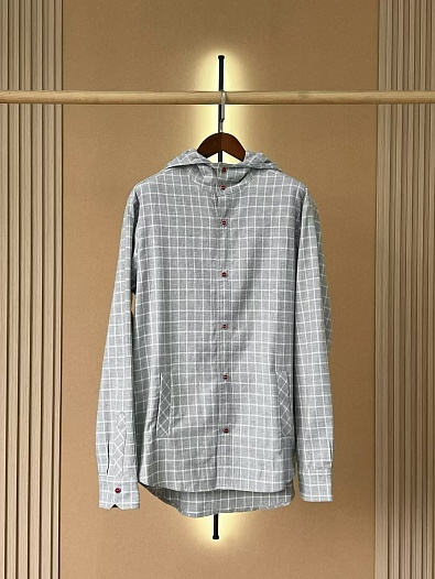 Мужская рубашка Kiton Premium - Grey Chequer   
