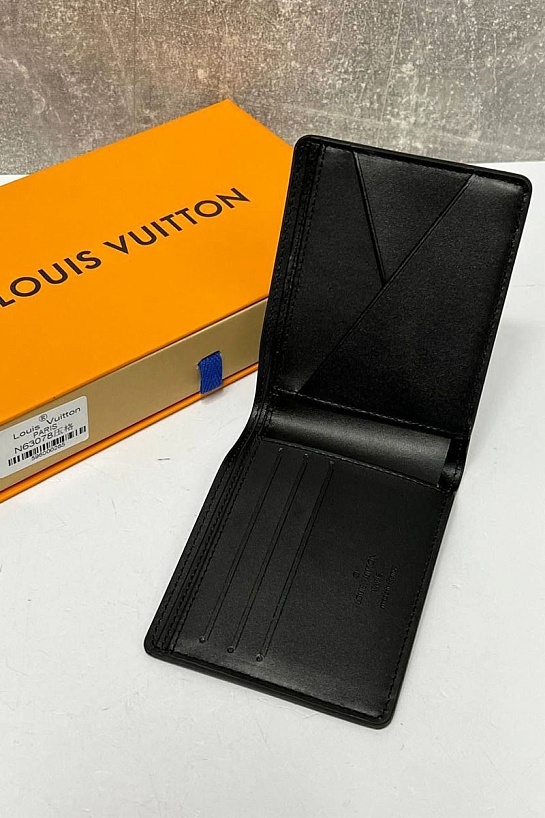 Кожаный кошелёк Louis Vuitton Damier Infini 12x9 см