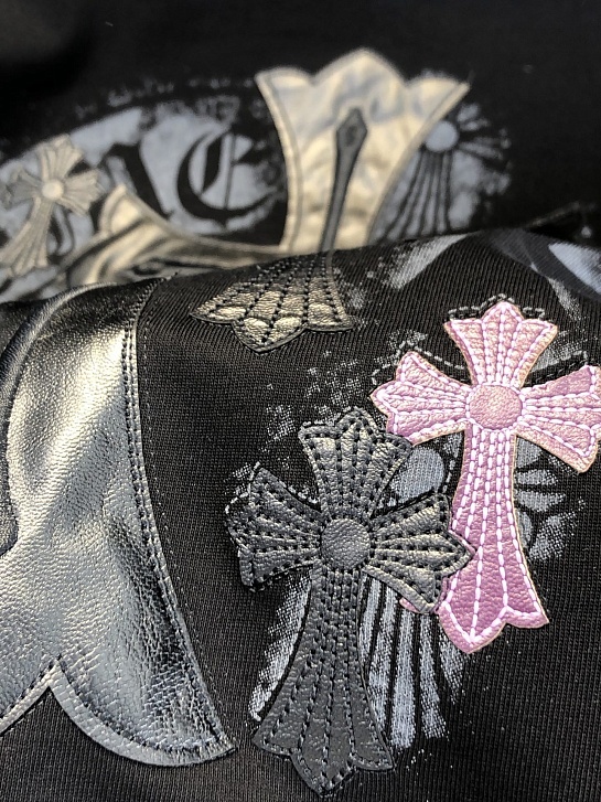 Чёрная оверсайз футболка Chrome Hearts Premium