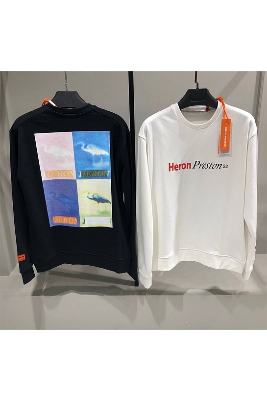 Мужской белый свитшот Heron Preston Multi Heron Censored