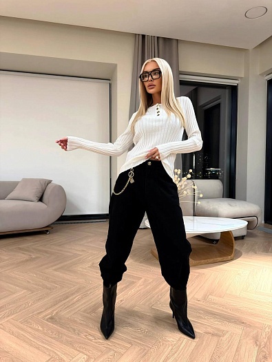 Женский трикотажный лонгслив Schiaparelli premium - White   