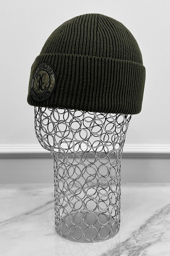 Тёмно-зелёная шапка Billionaire logo-patch