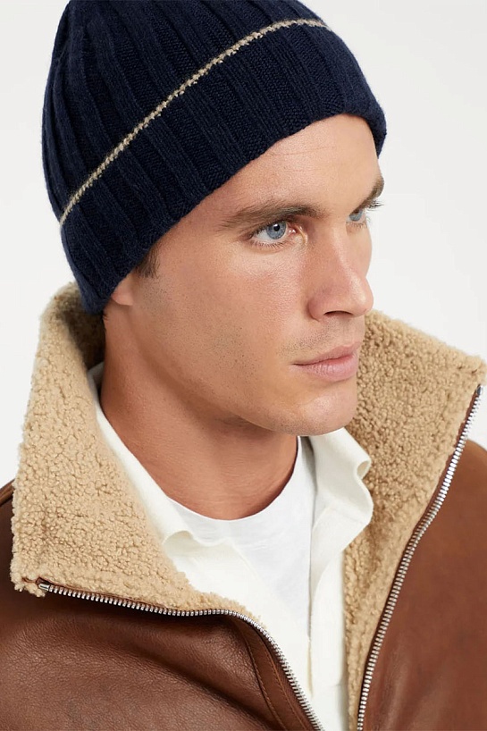Кашемировая шапка Brunello Cucinelli Premium - Navy